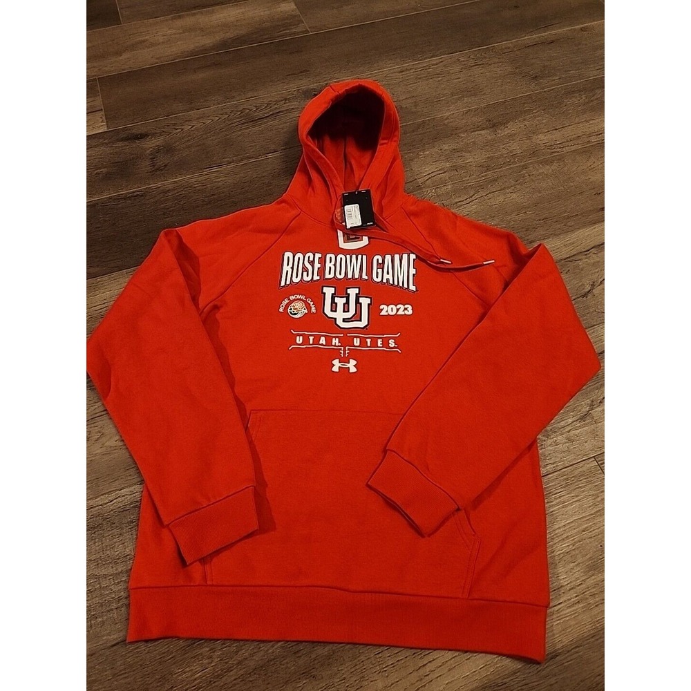 NWT Under Armour loose fit hooded pullover, mens M, 23 Rose Bowl, Utah Utes, $90